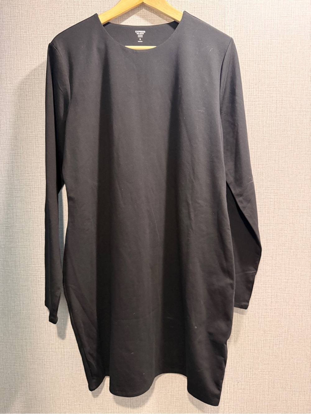 NWT Express Black Long Sleeve Body Contour Compression Mini Dress Size X-Large